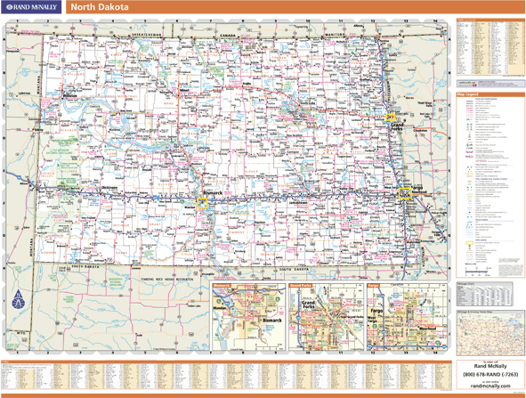 North Dakota Wall Map