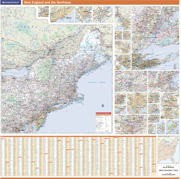 Northeast U.S. Regional Wall Map