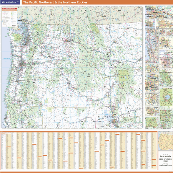 Pacific Northwest and Northern Rockies U.S. Regional Wall Map