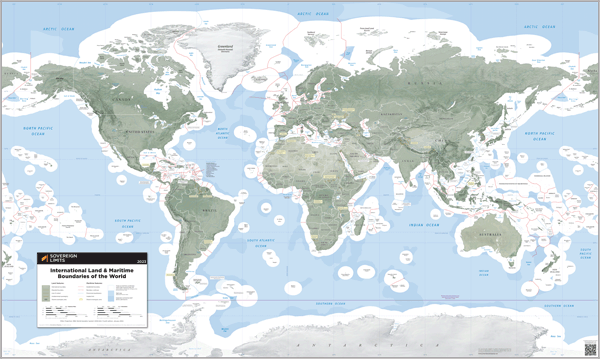 Sovereign Limits and Boundaries Wall Map