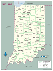 Indiana County Outline Wall Map