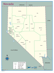 Nevada County Outline Wall Map