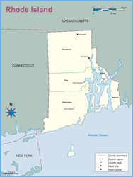 Rhode Island County Outline Wall Map