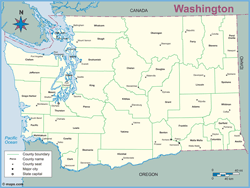Washington County Outline Wall Map