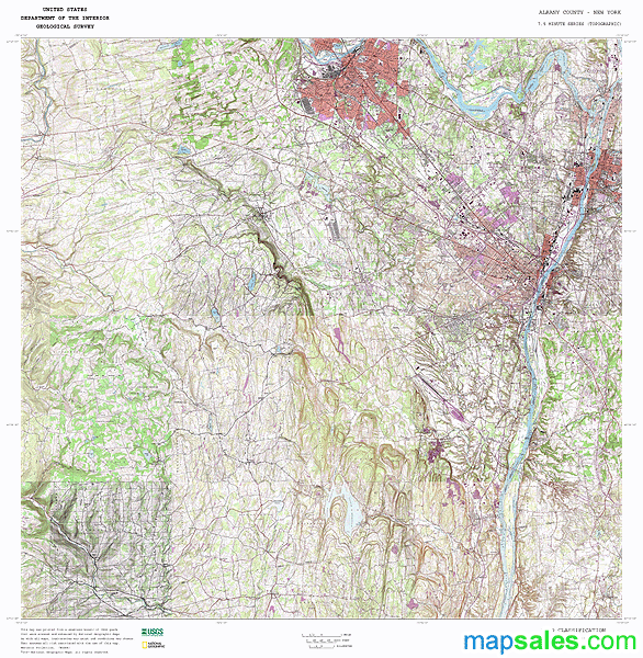 Albany County, NY Topo Wall Map