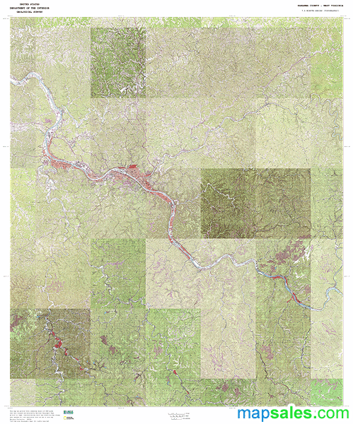 Kanawha County, WV Topo Wall Map by MarketMAPS - MapSales