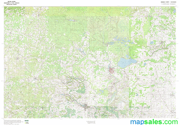 Shawano County WI Topo Wall Map