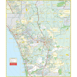 San Diego County North CA Wall Map by UniversalMap