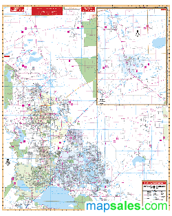 Western Volusia County Wall Map by UniversalMap