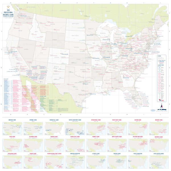 Baseball Wall Map