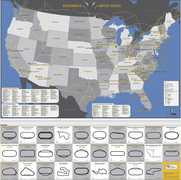 Racetrack Wall Map