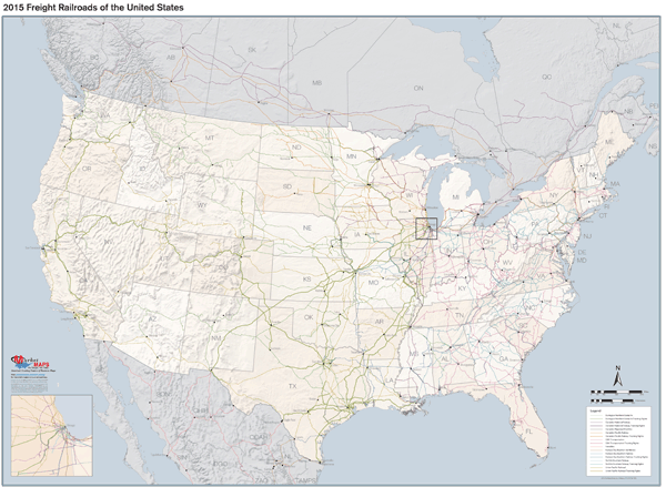 Railroad Wall Map