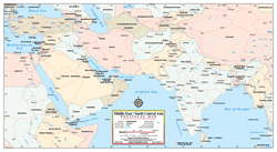 Middle East and South Central Asia Wall Map by Wide World of Maps