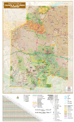 Arizona Coconino and Yavapai County Wall Map