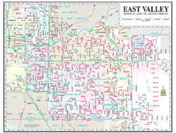 Phoenix East Valley Arterial and Collector Wall Map