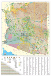 Arizona Indexed Wall Map