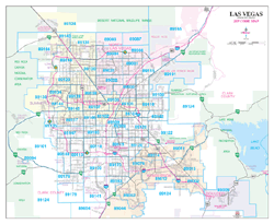 Las Vegas Arterial and Collector Zip Code Wall Map