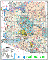 Arizona with Highways Wall Maps by Wide World of Maps