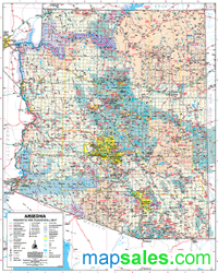 Arizona with Highways Wall Map by Wide World of Maps