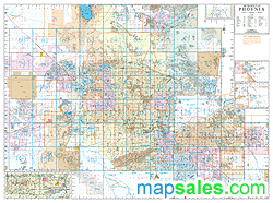 Phoenix with Zipcodes Wall Map by Wide World of Maps