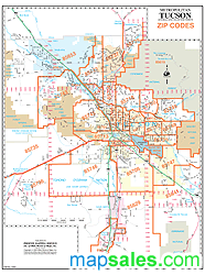 Tucson Arterial Wall Map by Wide World of Maps