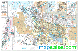 Tucson with Zipcodes Wall Maps by Wide World of Maps