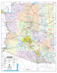 2008 Arizona County and Roads Wall Map