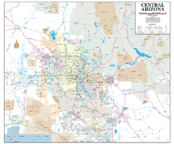 Central Arizona Wall Map