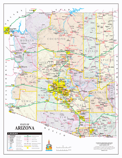 Arizona Wall Map