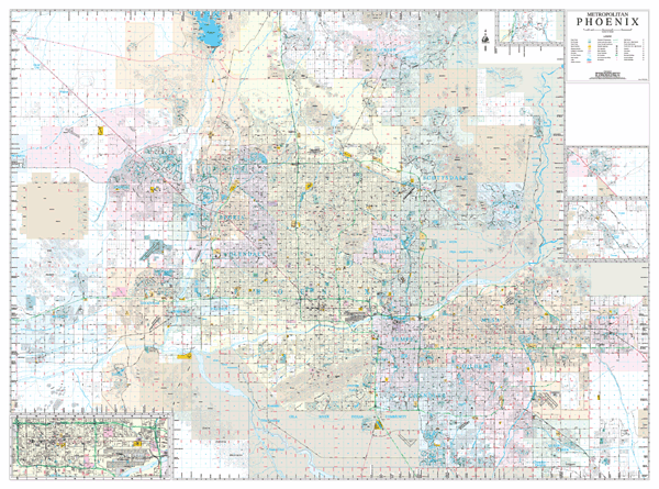 Phoenix Metropolitan Wall Map