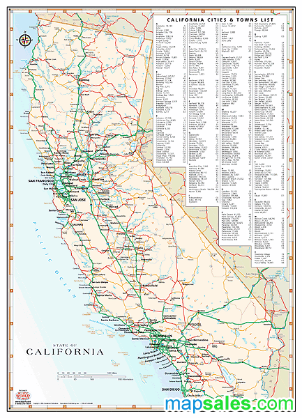 California Wall Map