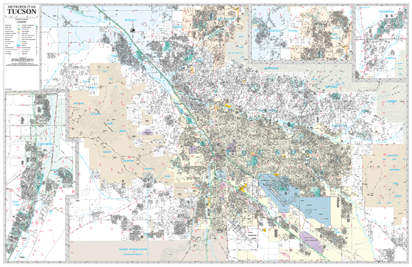 Tucson Metropolitan Wall Map